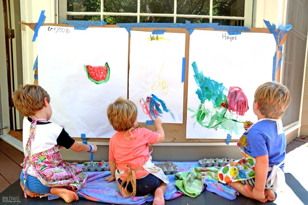 Kids painting in self isolation