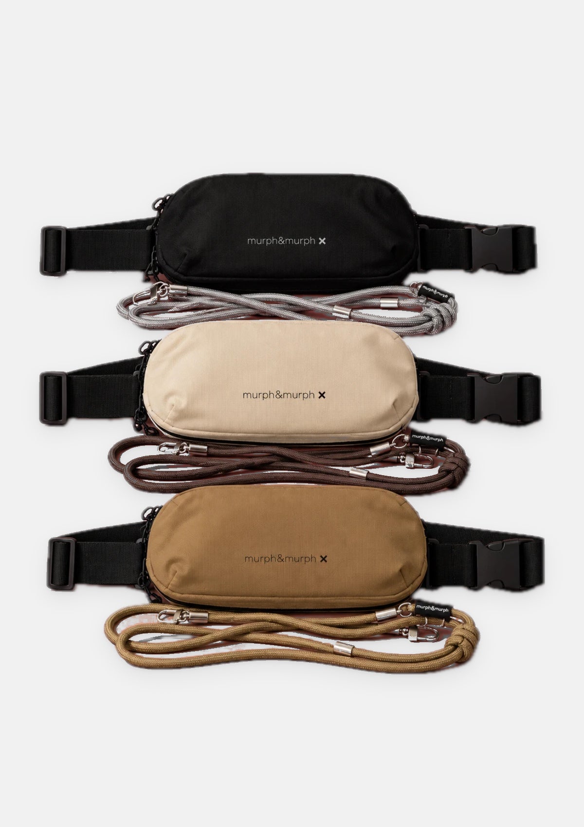 Anywhere Waist Bag in Black, Cream and Khaki Brown